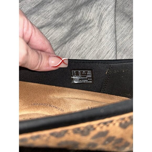 Clarks Meadow Rose Brown Leopard Print Slip On Ballet Flats Women’s Size 10 W - Picture 7 of 7